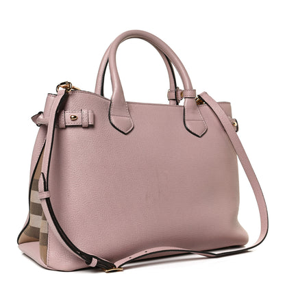 Burberry Grainy Calfskin House Check Medium Banner Tote Pale Orchid 2 of 14