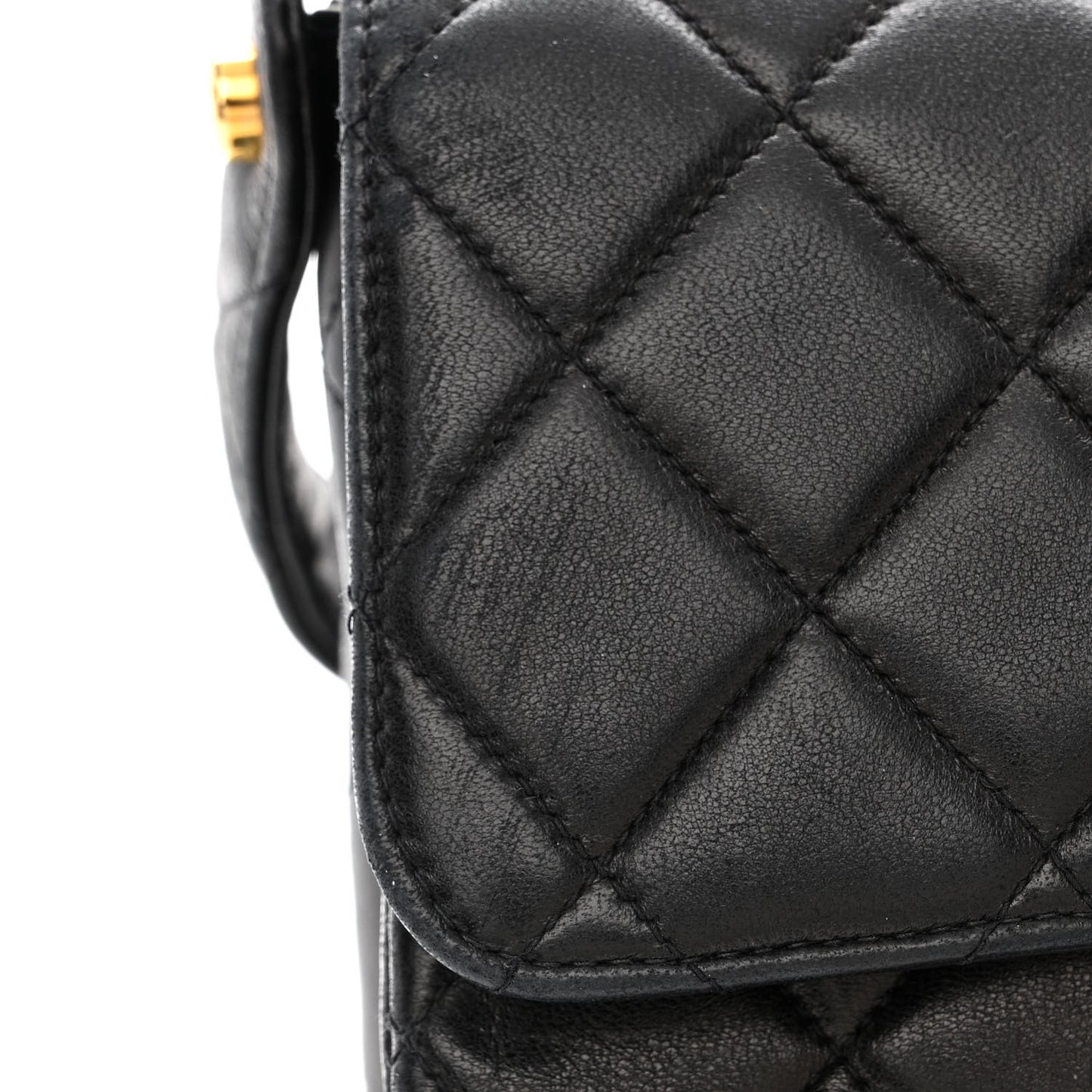 Lambskin Quilted Medium Double Sided Flap Black