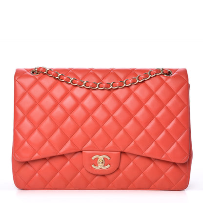 Chanel Lambskin Quilted Maxi Single Flap Red 1 of 15