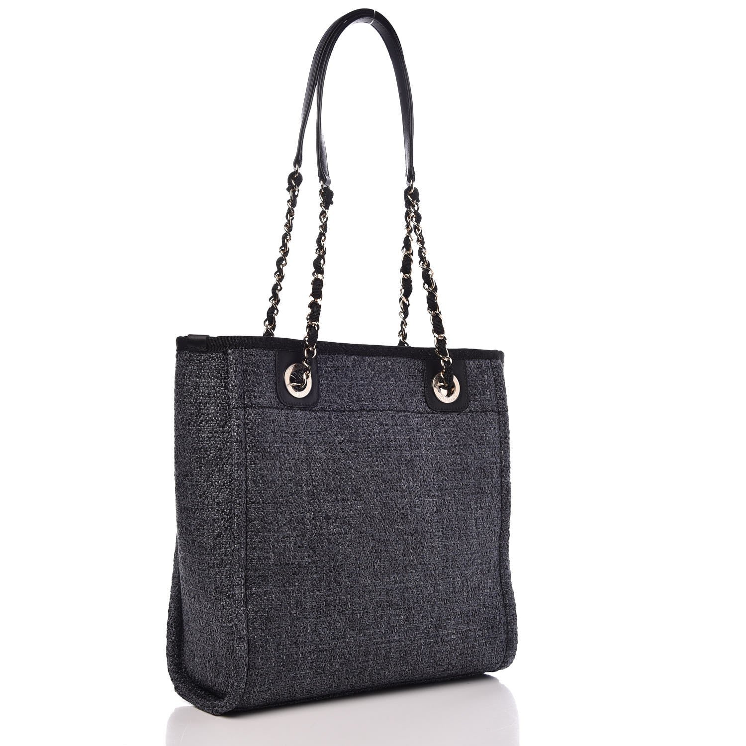 Chanel Woven Straw Raffia Mini Deauville Tote Black 3 of 7