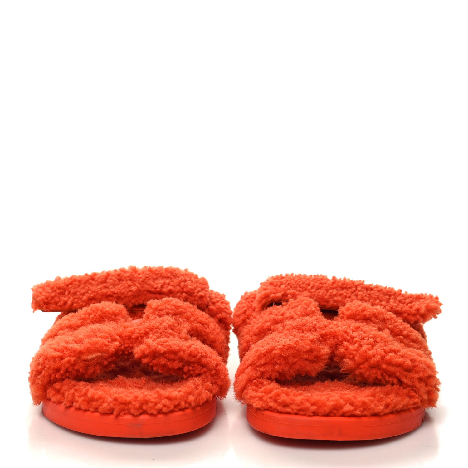 Hermes Woolskin Womens Chypre Sandals 38 Orange 2 of 7