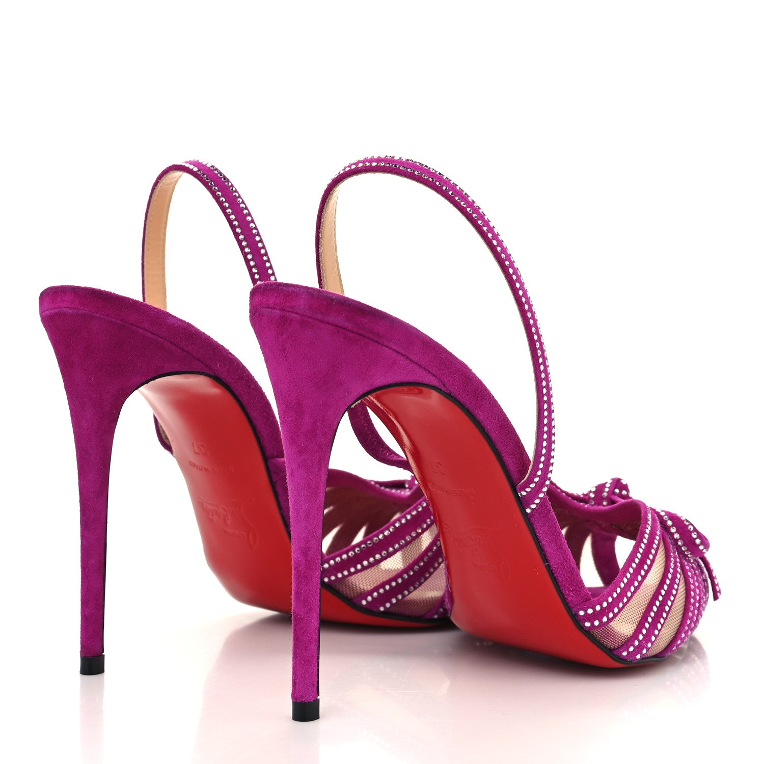 Christian Louboutin Rete Strass Araborda 100 Pumps 37 Richelieu 4 of 8