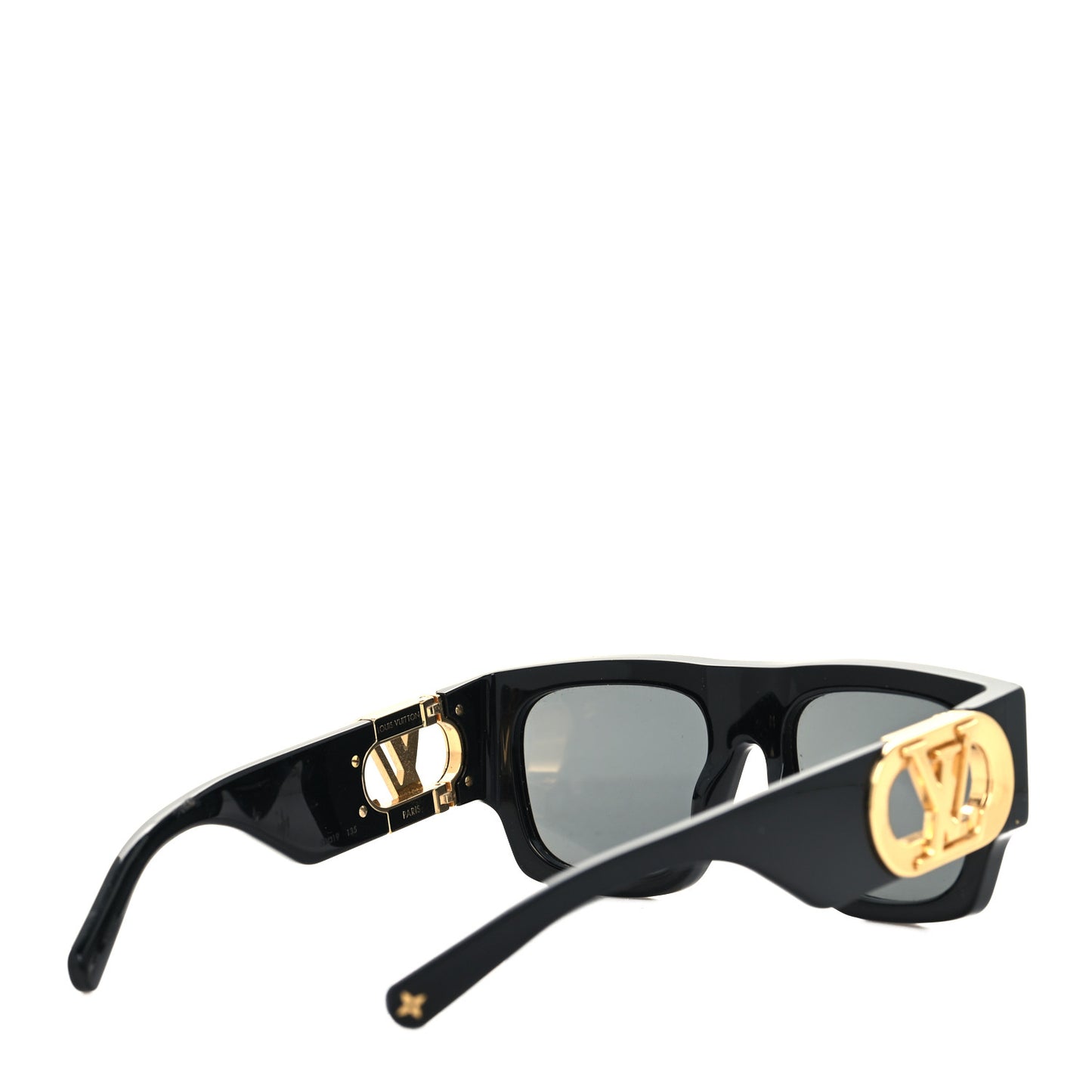 Acetate LV Link Square Sunglasses Black