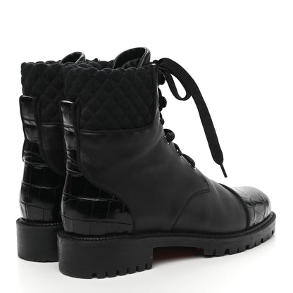 Christian Louboutin Calfskin Mayr Combat Boots 38.5 Black 4 of 8