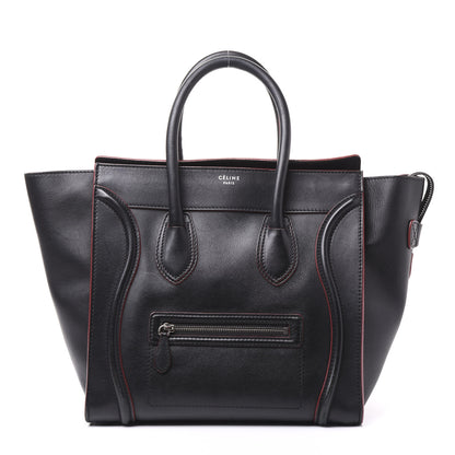 Celine Smooth Calfskin Mini Luggage Black Pink Trim 1 of 11