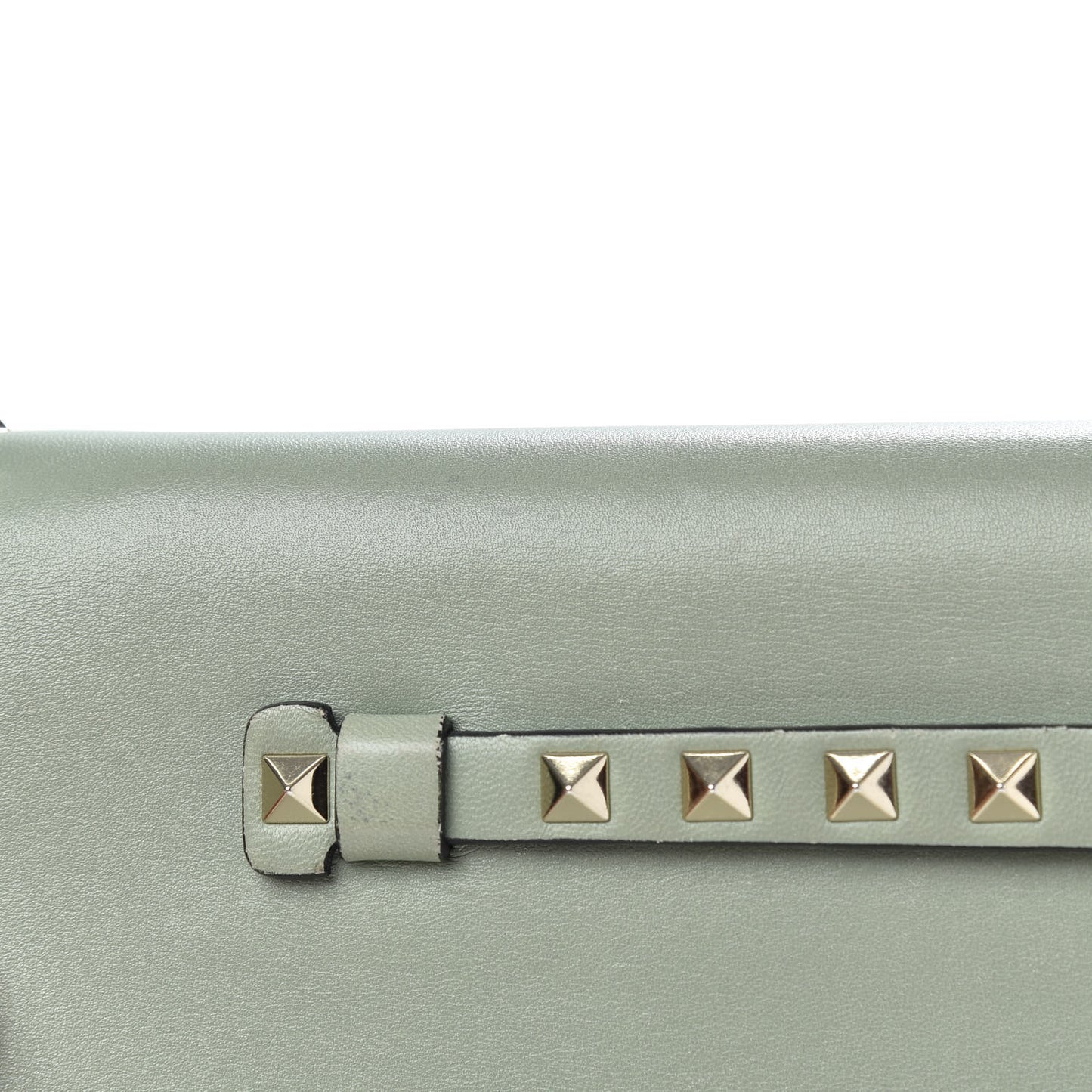 Nappa Rockstud Wristlet Clutch Green Tea Sorbet