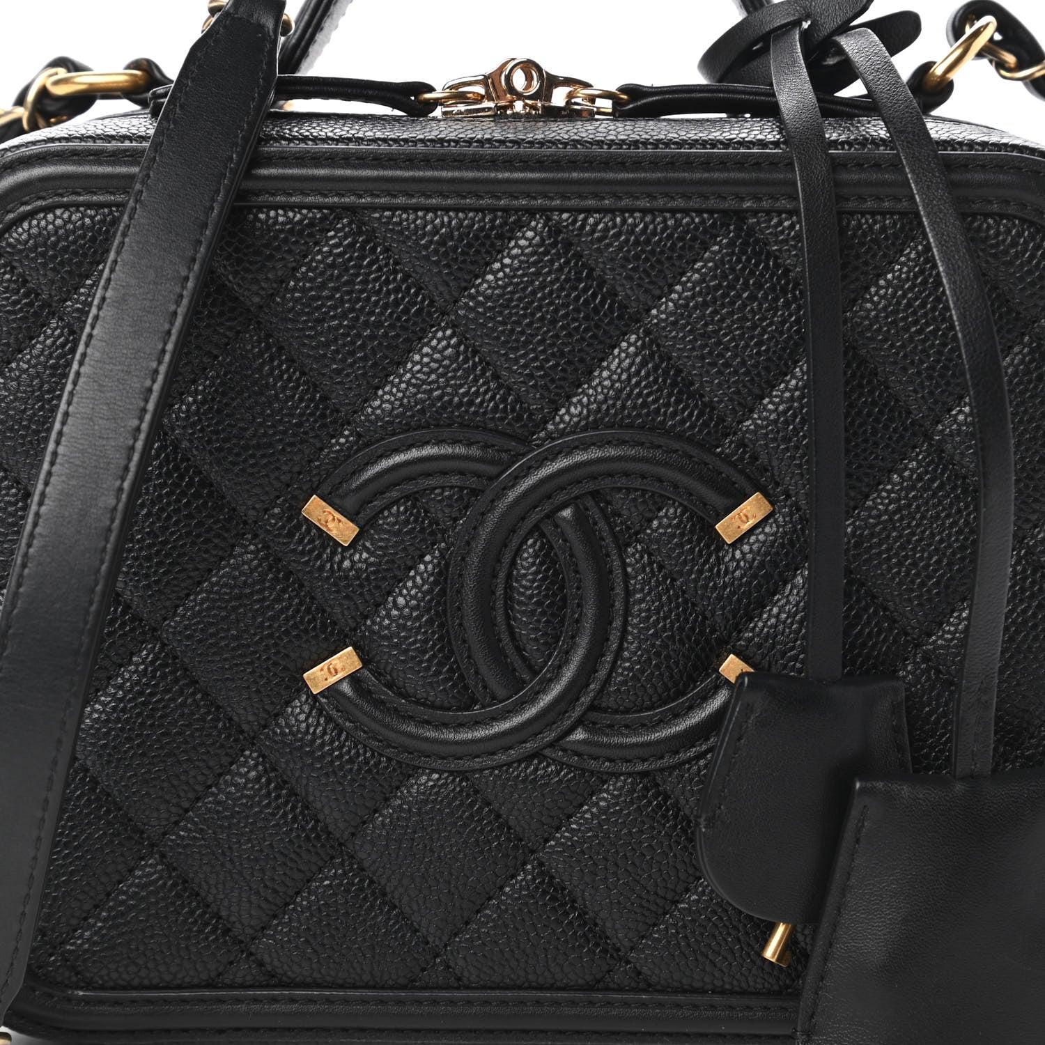 Chanel Caviar Quilted Medium CC Filigree Vanity Case Black 10 of 10