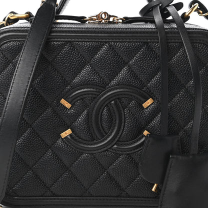 Chanel Caviar Quilted Medium CC Filigree Vanity Case Black 10 of 10
