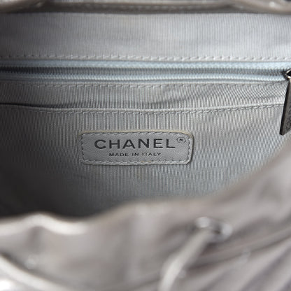 Chanel Metallic Calfskin Chevron Quilted Small Urban Spirit Backpack Silver 5 of 12