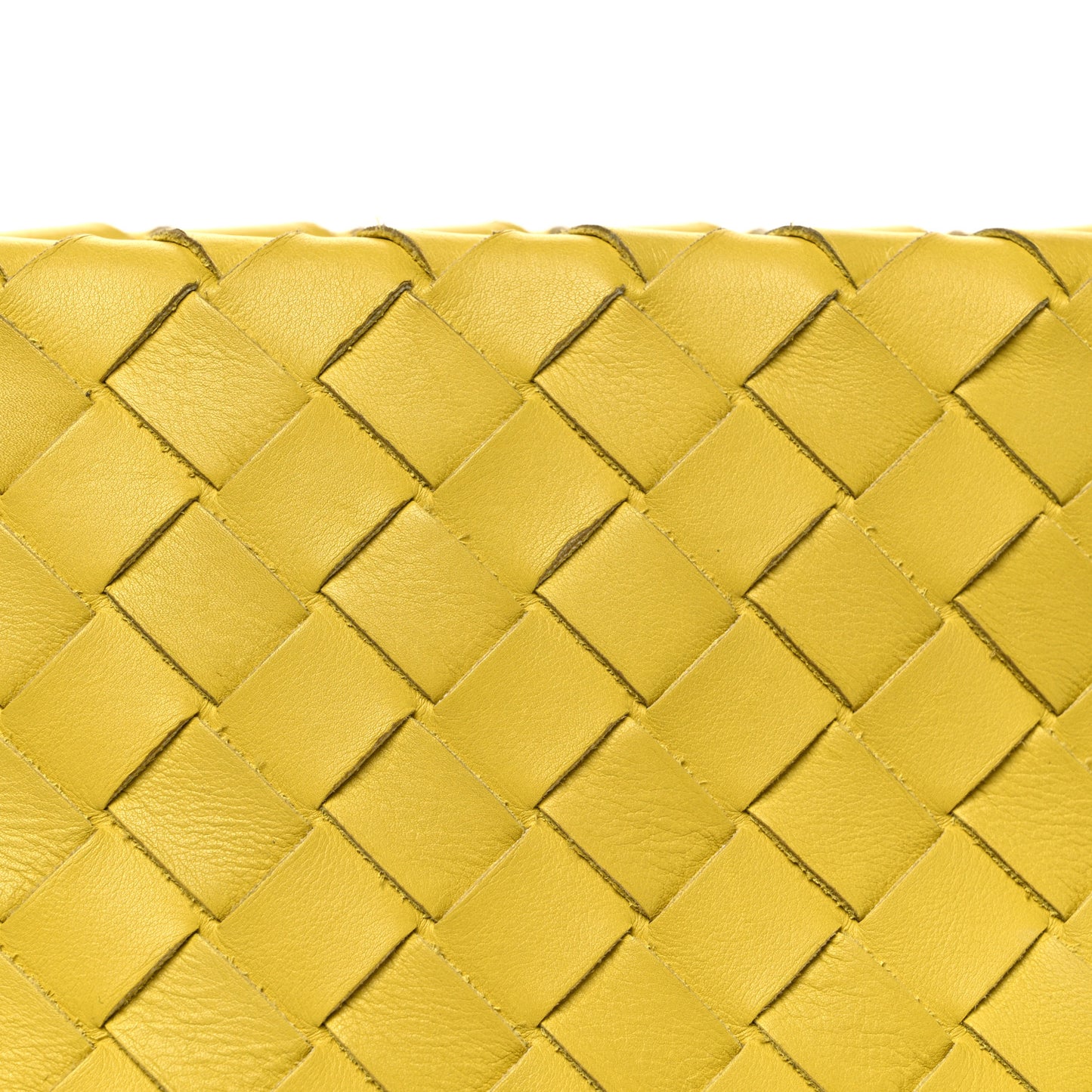 Nappa Intrecciato Fold Clutch Lemon