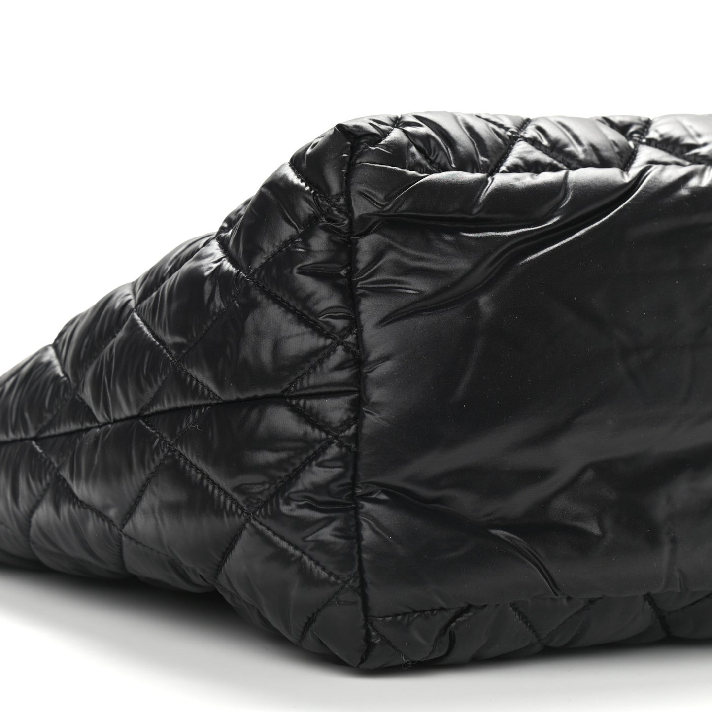 Nylon Quilted Small Coco Cocoon Tote Black