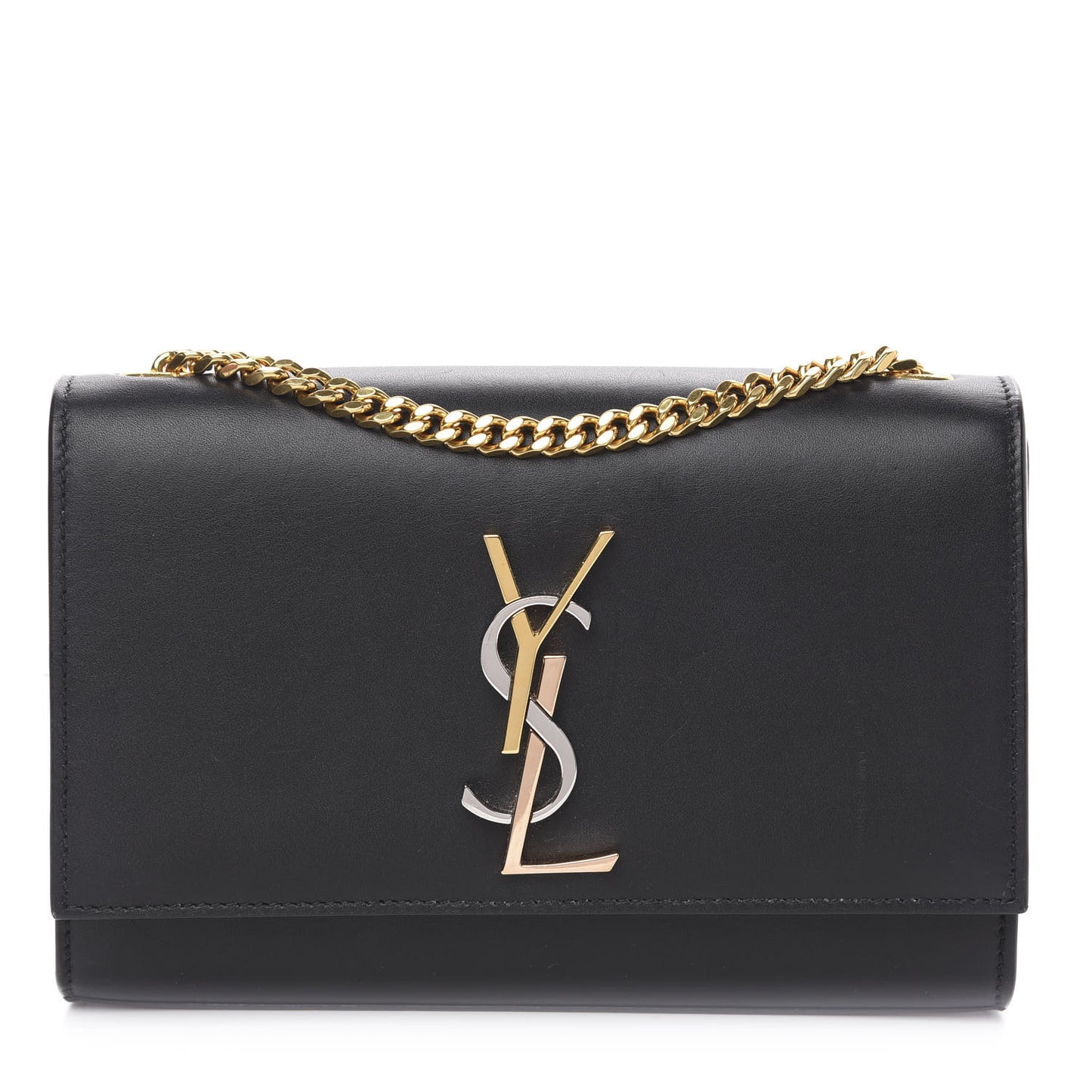 Calfskin Small Monogram Kate Satchel Black