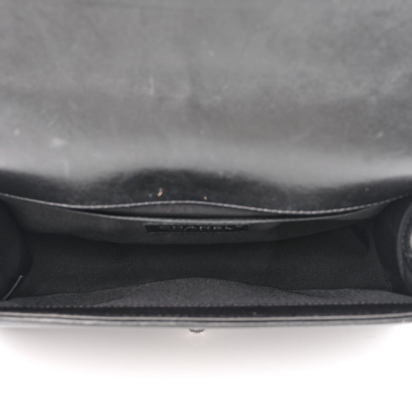 Lambskin Chevron Quilted Medium Boy Flap Black