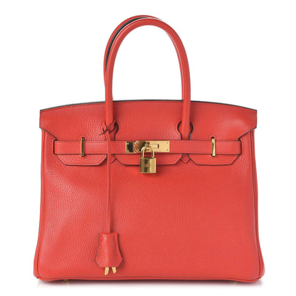 Hermes Taurillon Clemence Birkin 30 Rouge Tomate 1 of 11