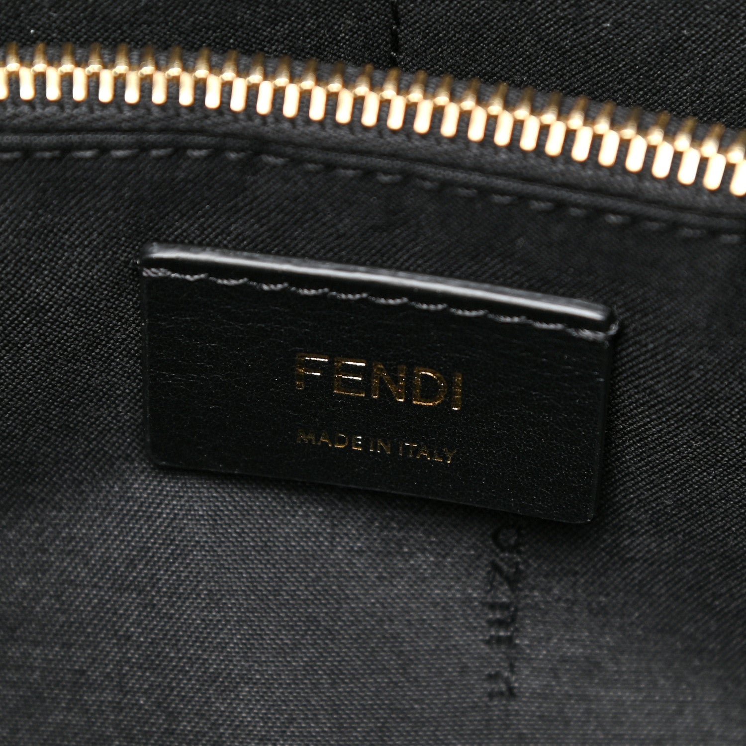 Fendi Canvas Vitello King Logo Embroidered Medium By The Way Boston Bag Grezzo Black 7 of 10