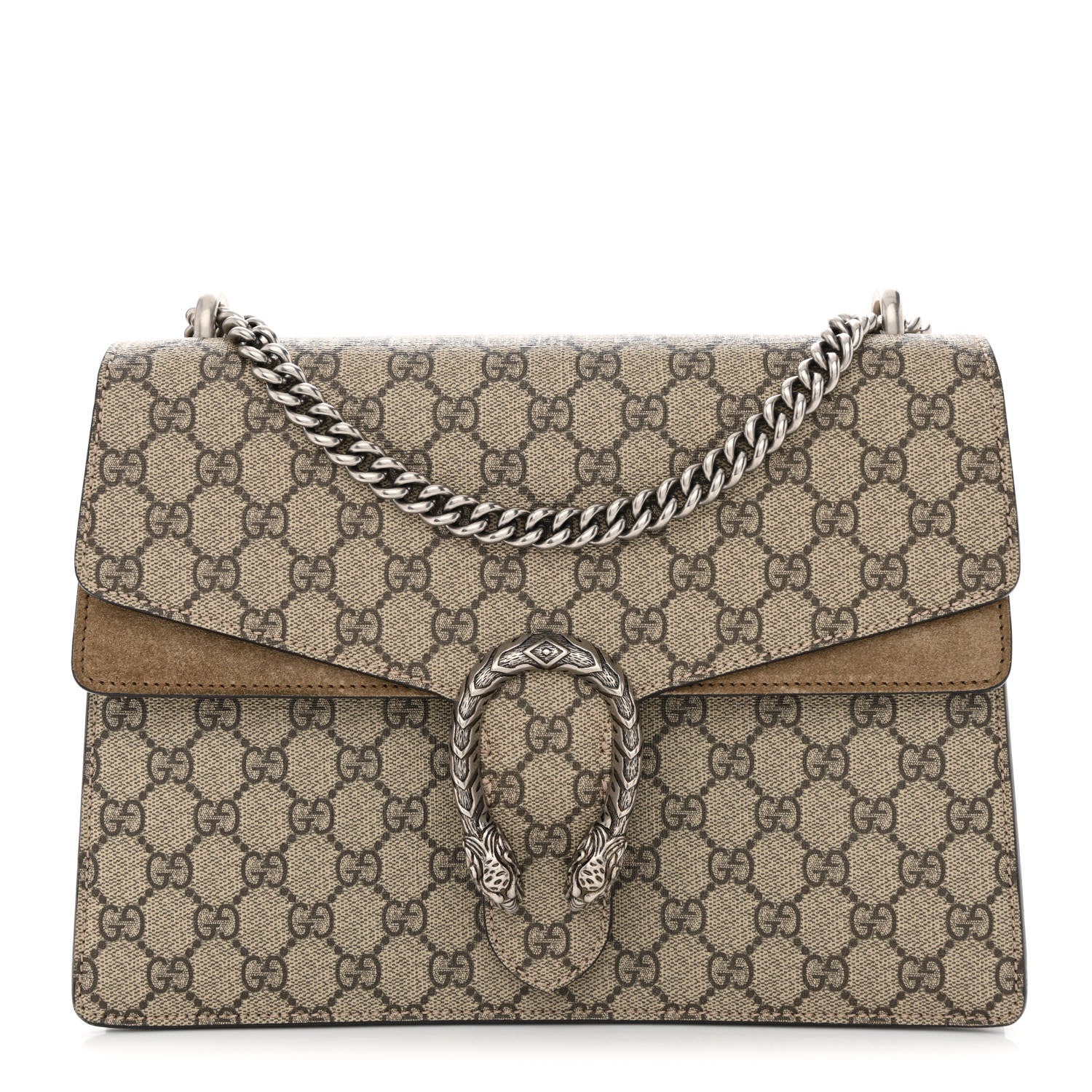 Gucci GG Supreme Monogram Medium Dionysus Shoulder Bag Taupe 1 of 12