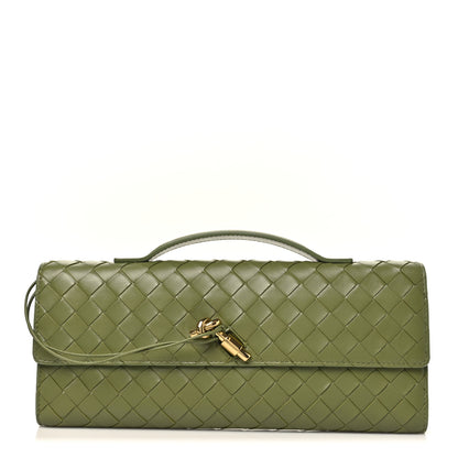 Bottega Veneta Nappa Intrecciato Long Andiamo Top Handle Clutch Matcha Matcha 1 of 7