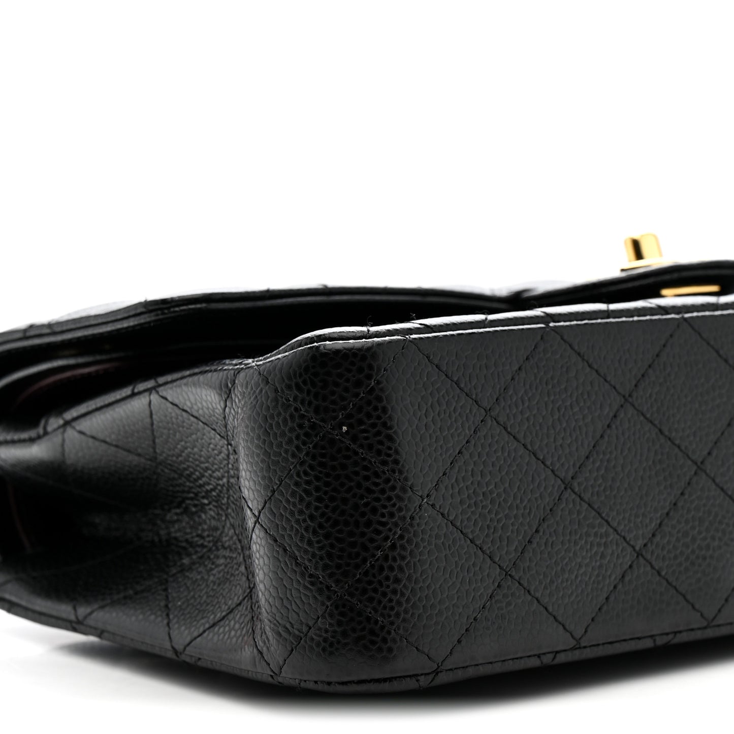 Caviar Quilted Medium Double Flap Black