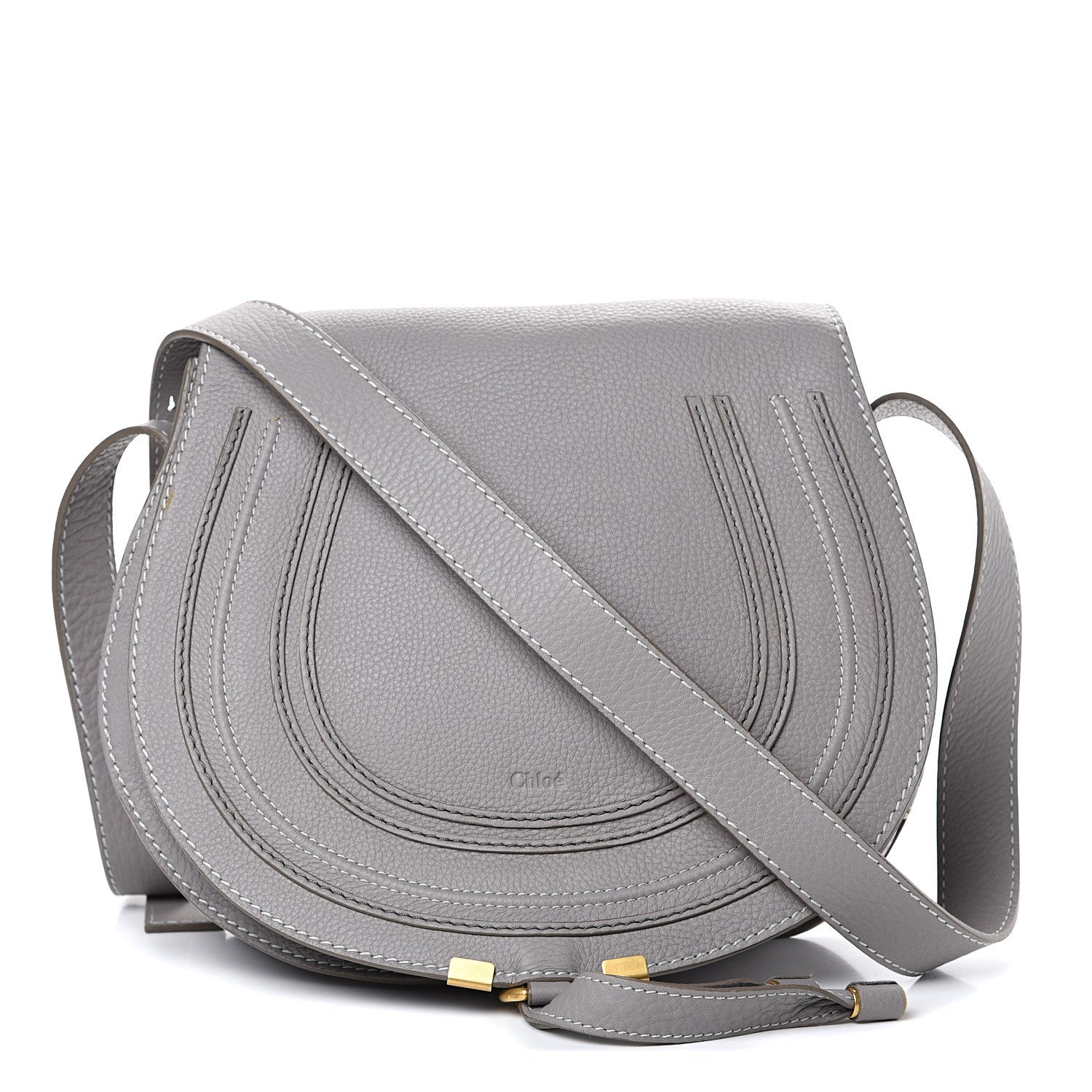 Chloe Calfskin Medium Marcie Round Crossbody Bag Cashmere Grey 1 of 10
