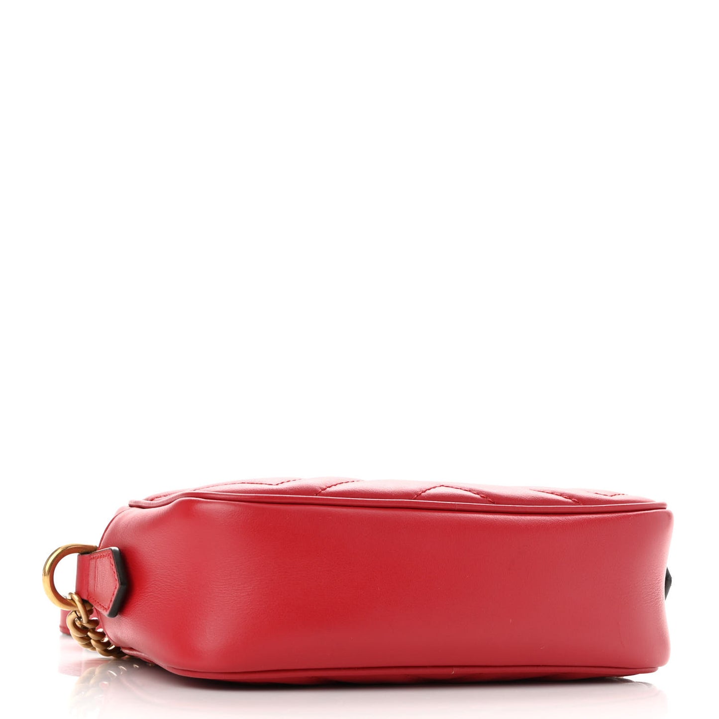 Calfskin Matelasse Mini GG Marmont Chain Shoulder Bag Hibiscus Red