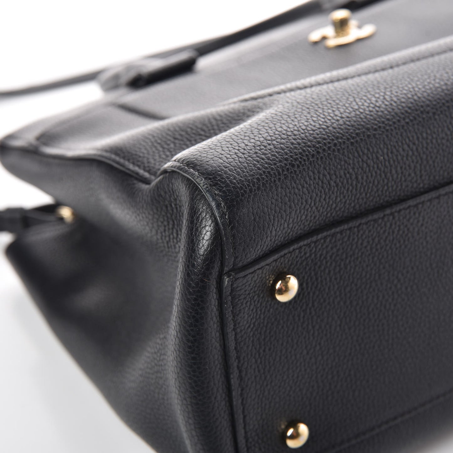 Grained Calfskin Small Neo Executive Shopper Tote Black