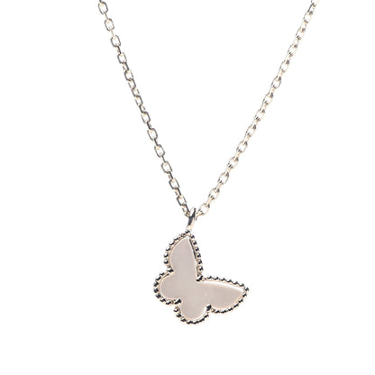 Van Cleef & Arpels 18K Yellow Gold Mother of Pearl Sweet Alhambra Butterfly Pendant Necklace 4 of 8