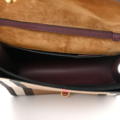 Burberry Derby Calfskin House Check Small Macken Crossbody Bag Mahogany Red 5 of 12