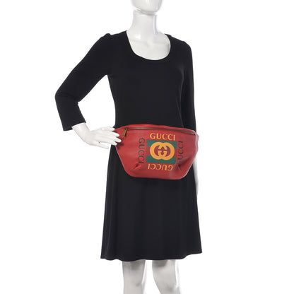 Gucci Grained Calfskin Logo Belt Bag Hibiscus Red 2 of 9