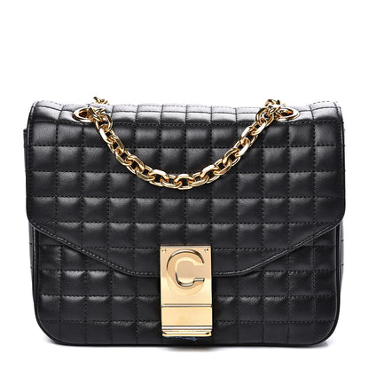 Celine Calfskin Quilted Medium C Bag Black 1 of 7