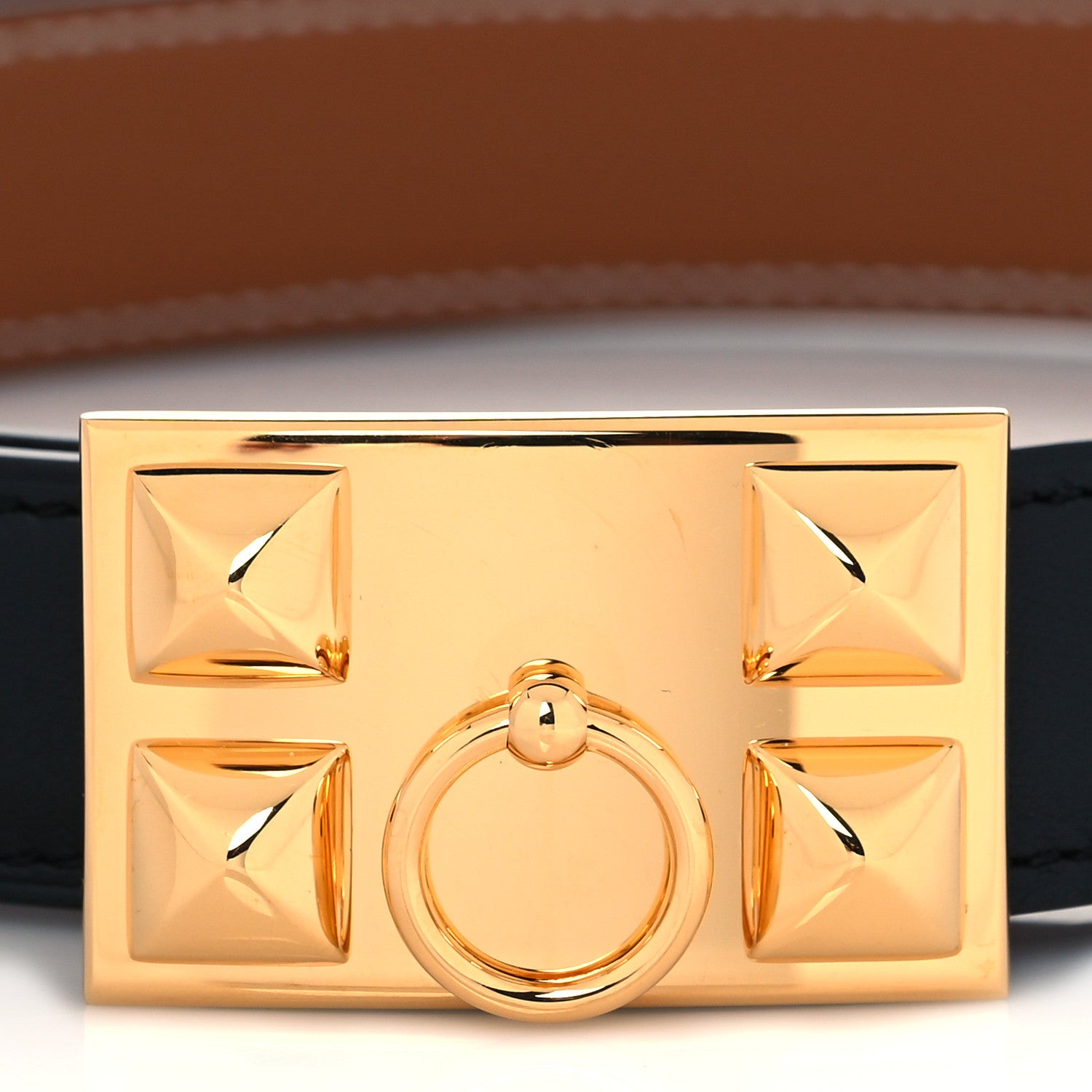 Hermes Swift Epsom 32mm Collier De Chien CDC Belt 85 Black Gold 2 of 7