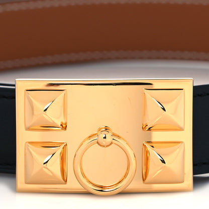Hermes Swift Epsom 32mm Collier De Chien CDC Belt 85 Black Gold 2 of 7