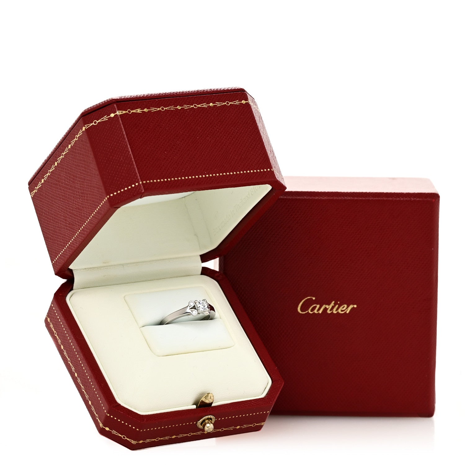 Cartier Platinum Diamond .24ct Ballerine Solitaire Engagement Ring 48 4.5 7 of 7