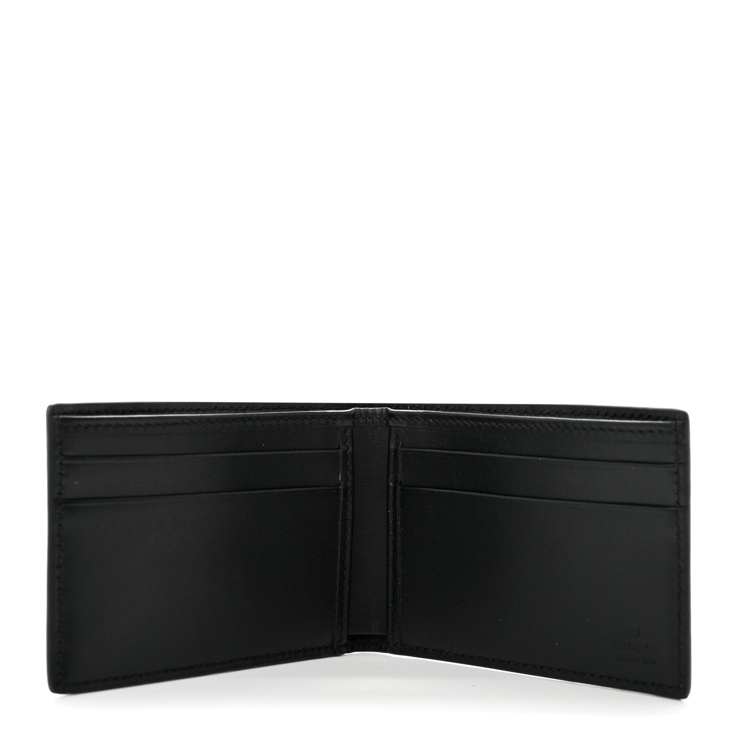 Calfskin GG Tennis Embossed Bi-Fold Wallet Black