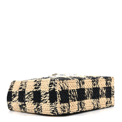 Loewe X PAULA'S IBIZA Raffia Mini Font Tote Black Natural 4 of 10
