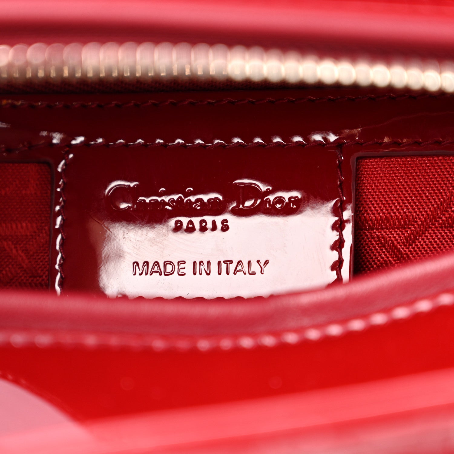Christian Dior Patent Cannage Medium Lady Dior Red 5 of 11