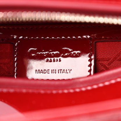 Christian Dior Patent Cannage Medium Lady Dior Red 5 of 11