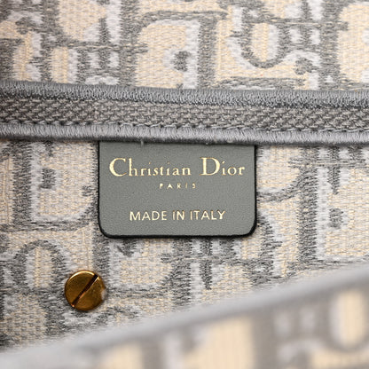Christian Dior Oblique Embroidered Saddle Bag Gray 6 of 13