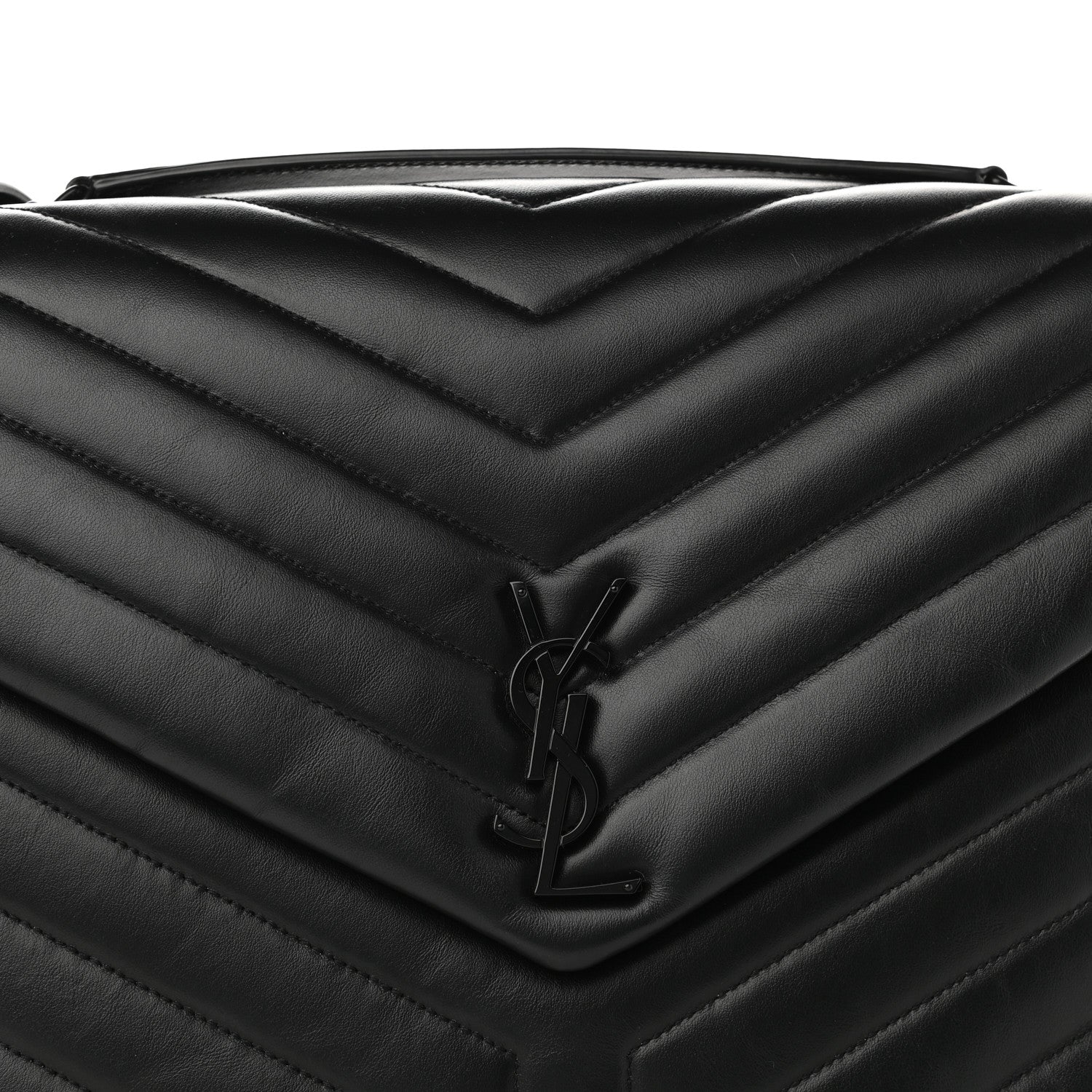 Saint Laurent Calfskin Y Quilted Monogram Large Loulou Chain Satchel Black 9 of 12