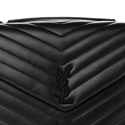 Saint Laurent Calfskin Y Quilted Monogram Large Loulou Chain Satchel Black 9 of 12