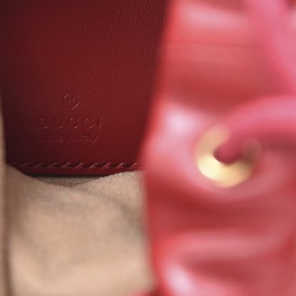 Gucci Calfskin Matelasse Mini GG Marmont 2.0 Bucket Bag Hibiscus Red 6 of 11