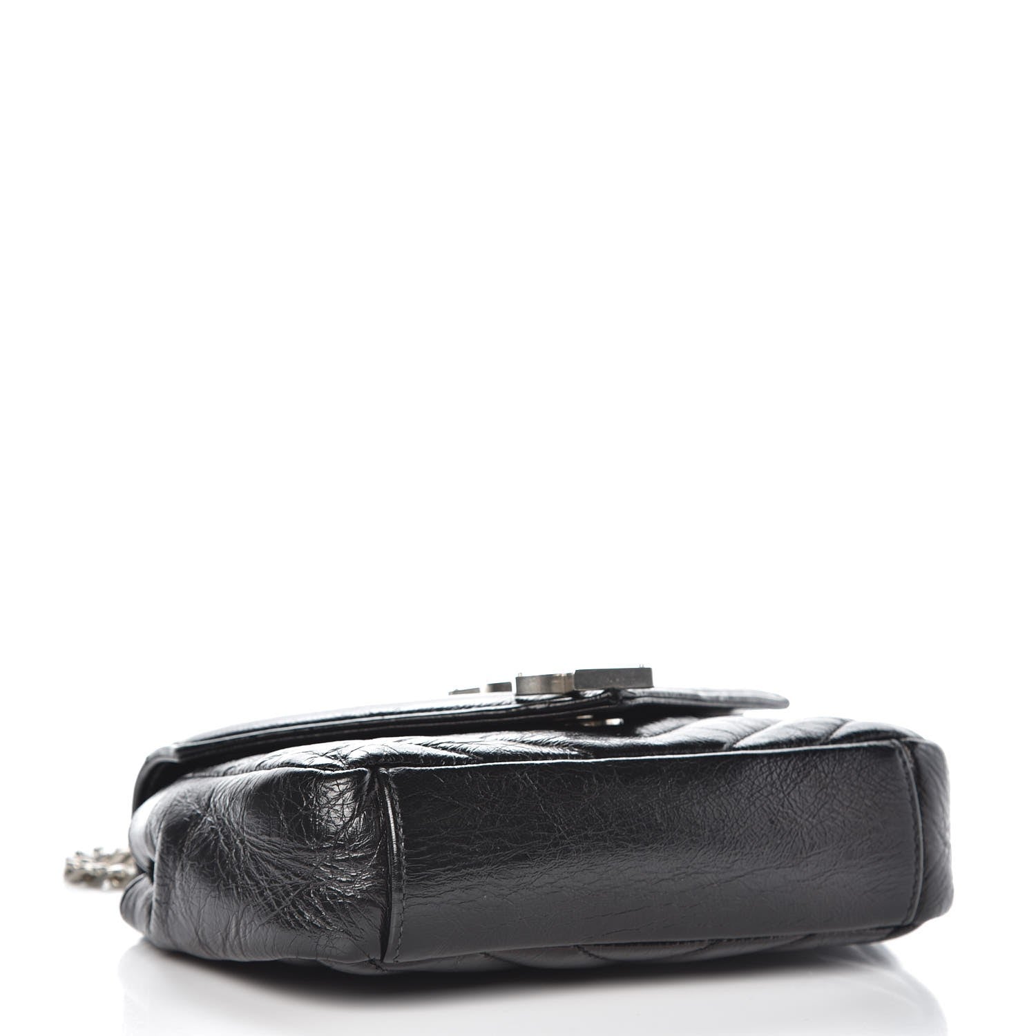 Saint Laurent Calfskin Matelassé Monogram Classic Baby Punk Chain Bag Black 4 of 8