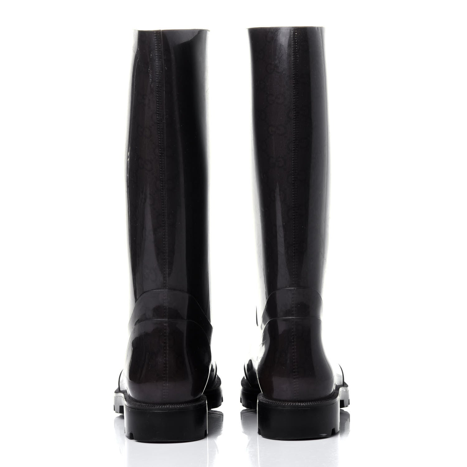 Gucci Rubber Monogram Rain Boots 37 Black 5 of 8