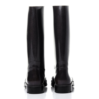 Gucci Rubber Monogram Rain Boots 37 Black 5 of 8