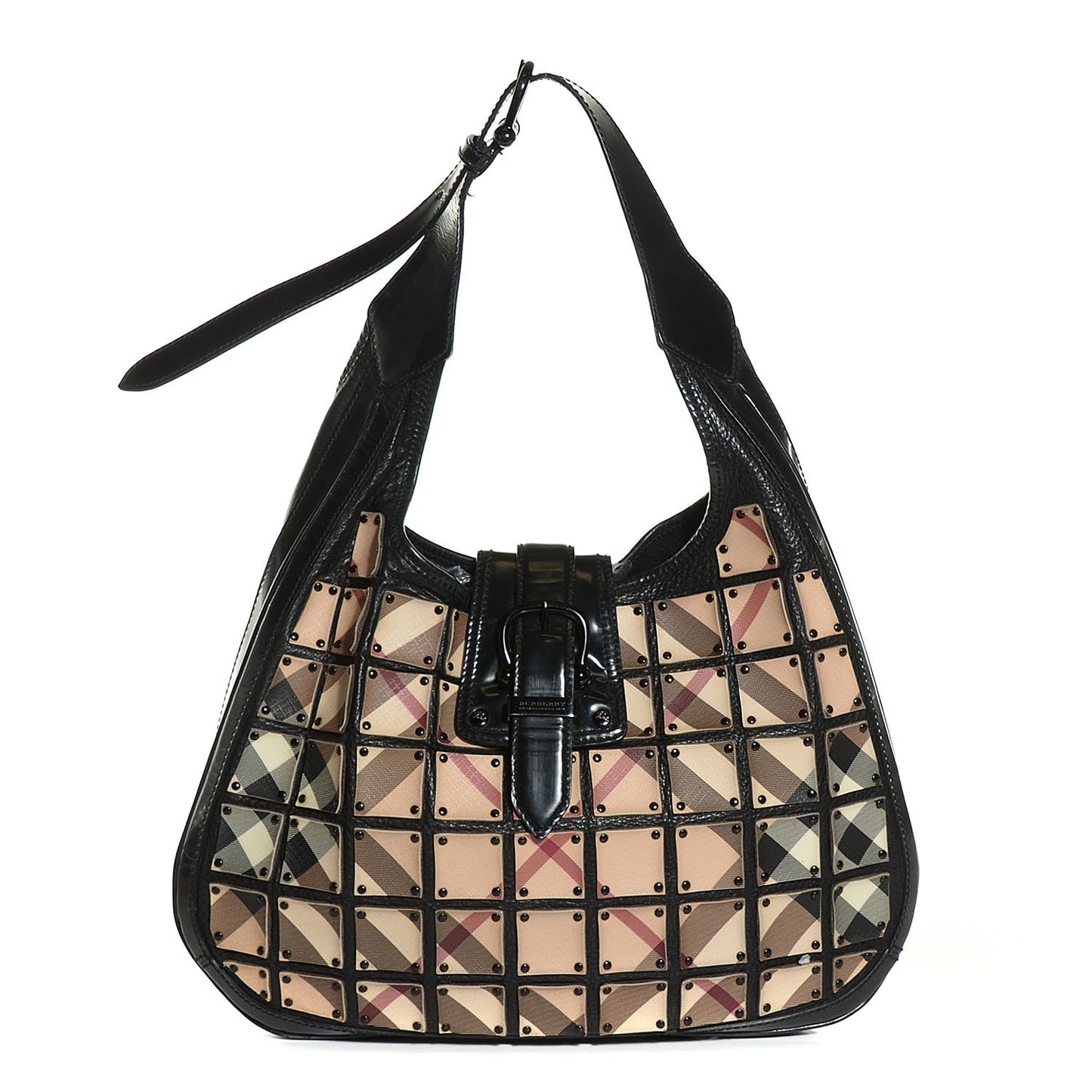 Prorsum Nova Check Warrior Studded Brooke Hobo Black