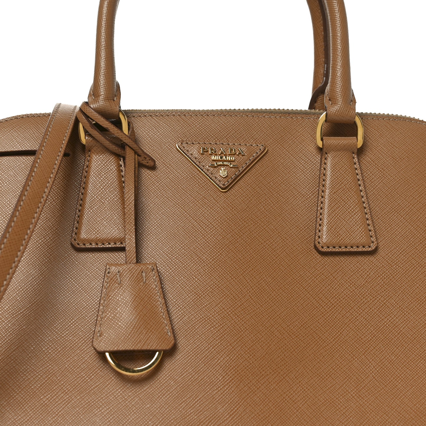 Saffiano Lux Medium Promenade Tote Caramel
