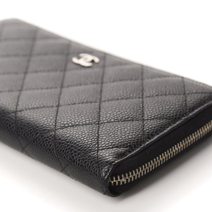 Chanel Caviar Quilted Large Gusset Zip Around Wallet Black 7 of 13