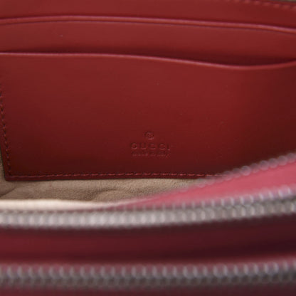 Gucci Calfskin Matelasse Mini GG Marmont Chain Crossbody Bag Hibiscus Red 7 of 10
