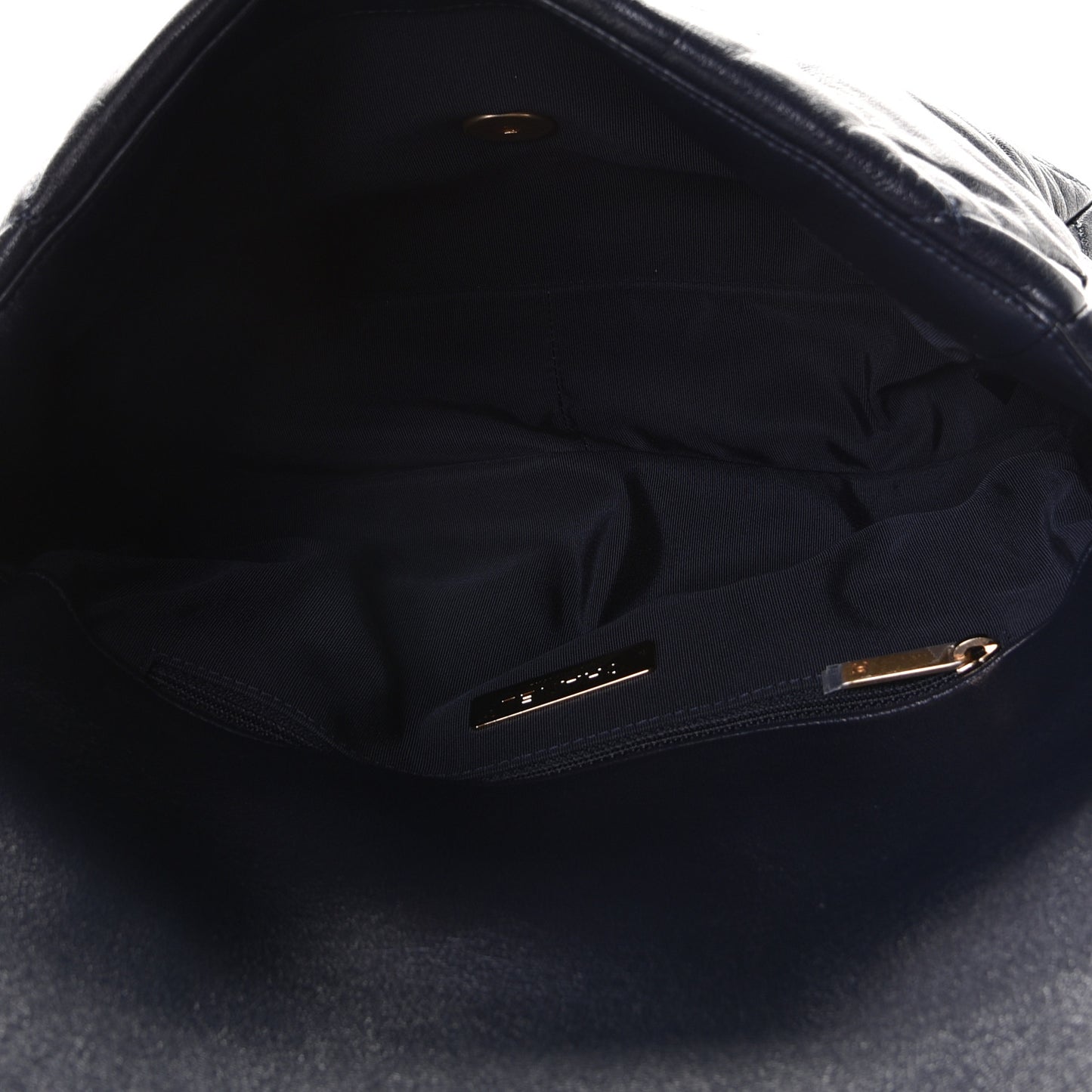Goatskin Quilted Large Chanel 19 Flap Navy Blue