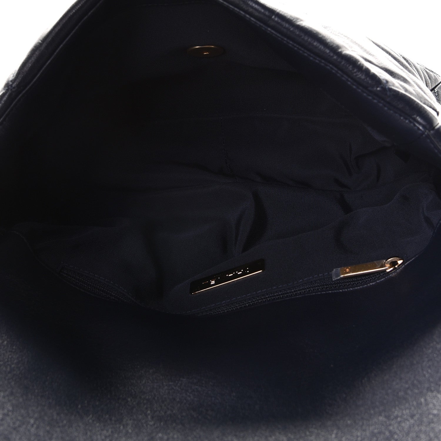 Chanel Goatskin Quilted Large Chanel 19 Flap Navy Blue 9 of 9