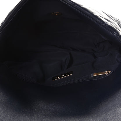 Chanel Goatskin Quilted Large Chanel 19 Flap Navy Blue 9 of 9